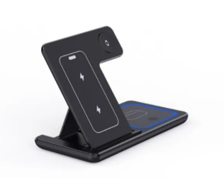 Foldable Fast Wireless Charger Stand 15W 3 In 1 LED