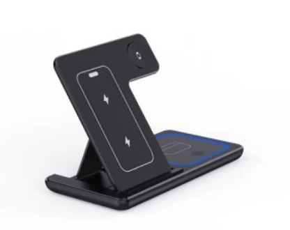 Foldable Fast Wireless Charger Stand 15W 3 In 1 LED